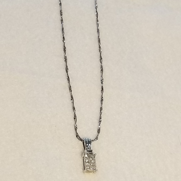 14K White Gold Diamond Pendant with Six Diamonds